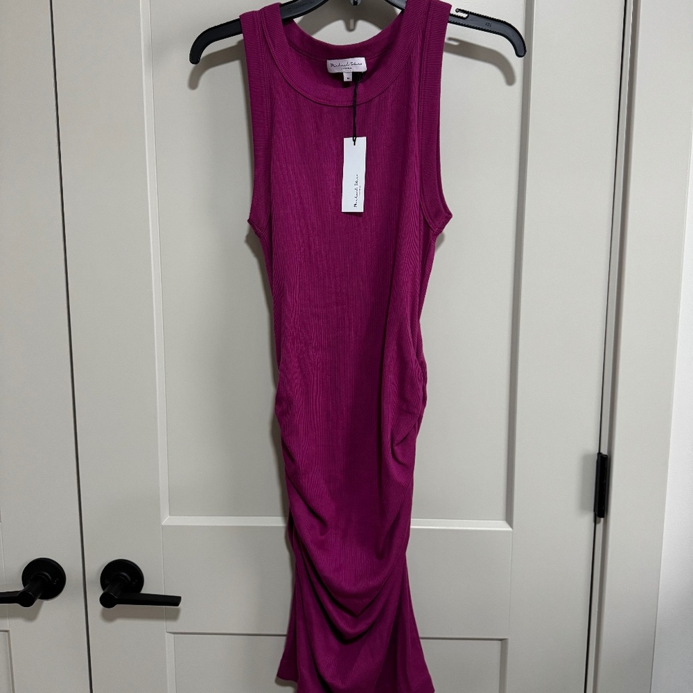 NWT! Splendid Demi Dress Ultra Rib Fuscia color Sz M
